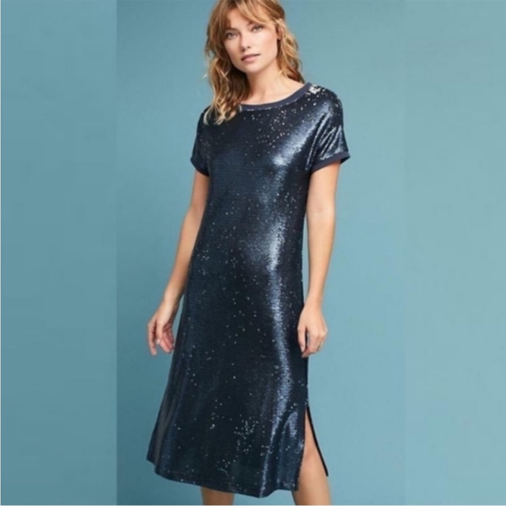 Moulinette Soeurs Midnight Blue Sequin Dress